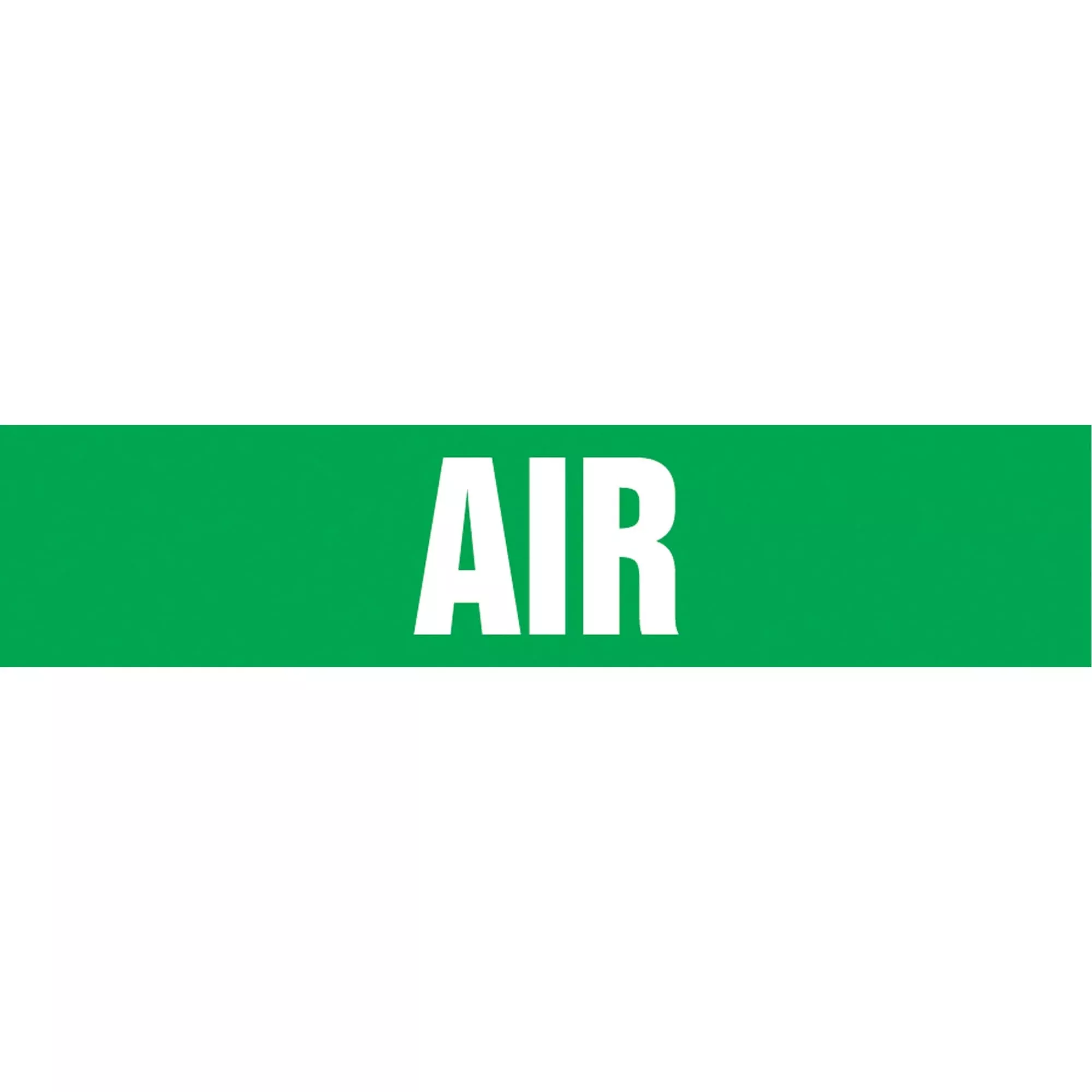 "Air" Pipe Marker, Self-Adhesive, 1" H x 8" W, White on Green