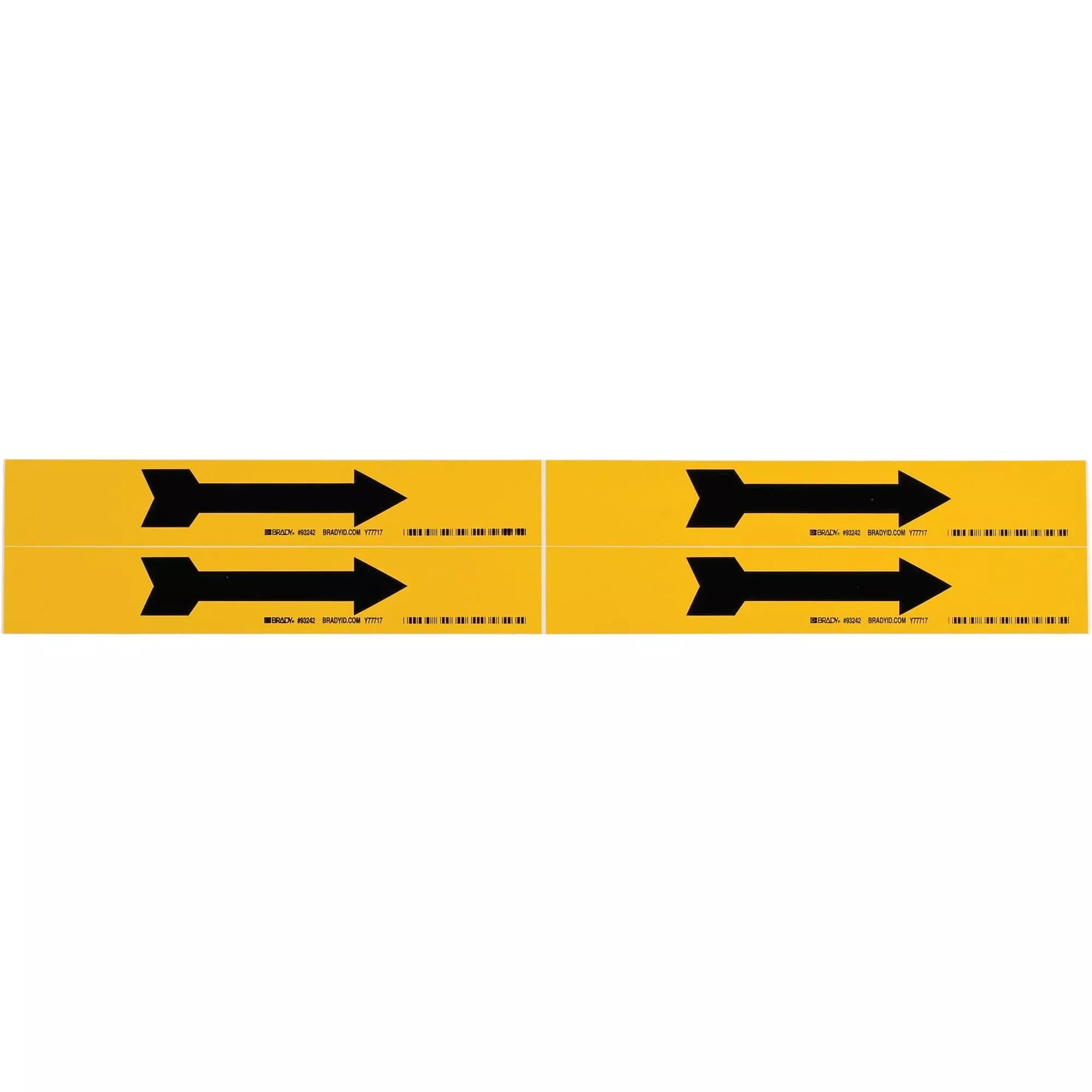 Arrow Pipe Marker, Self-Adhesive, 1-1/8" H x 7" W, Black on Yellow