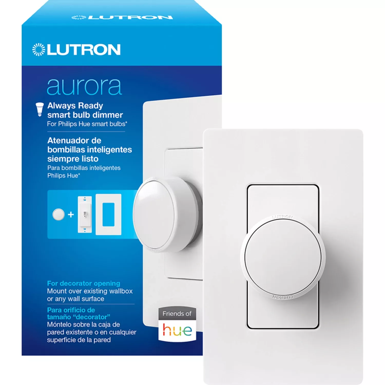 Aurora White Paddle Smart-enabled Dimmer 1 Pk