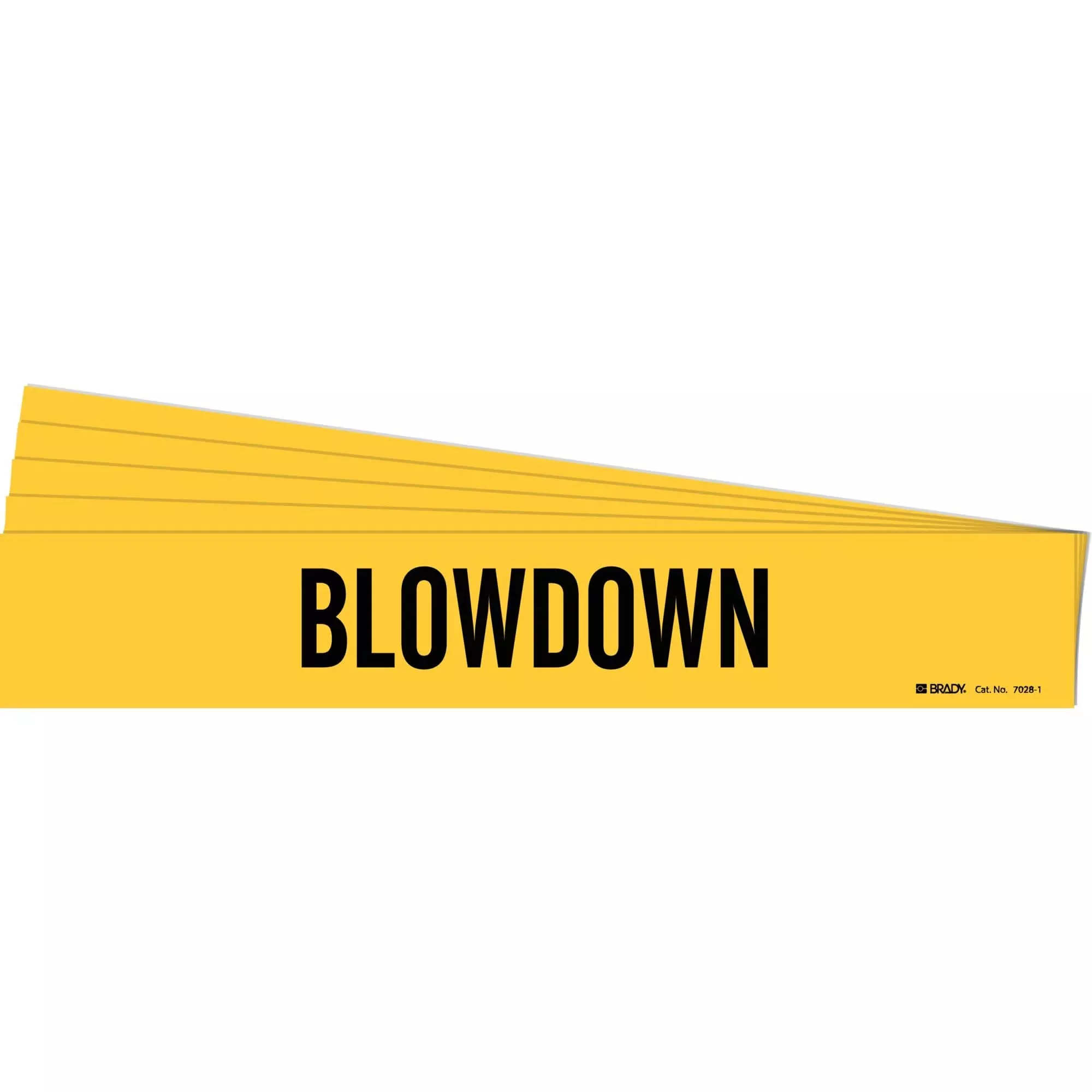 "Blow Down" Pipe Marker, Self-Adhesive, 2-1/4" H x 14" W, Black on Yellow