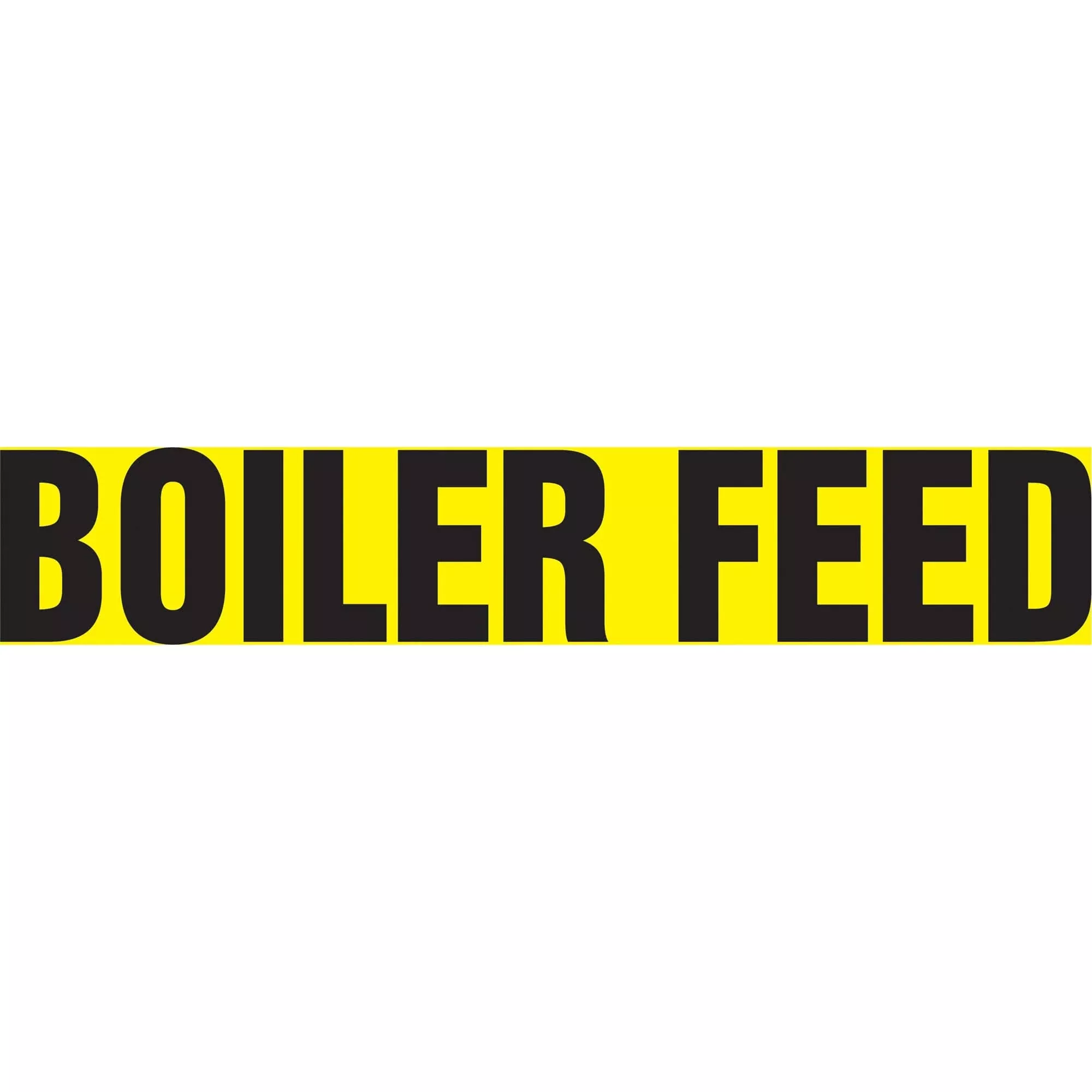 "Boiler Feed" Pipe Marker, Self-Adhesive, 1-1/2" H x 8" W, Black on Yellow
