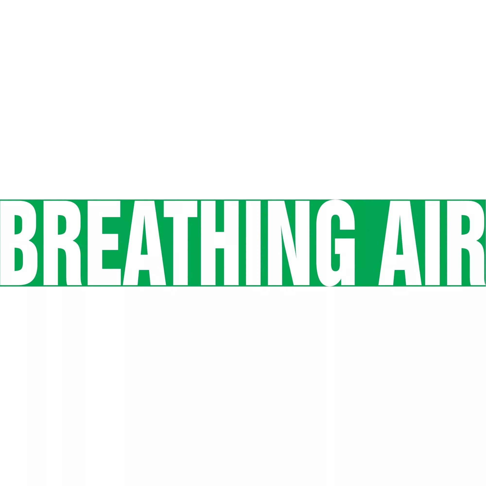 "Breathing Air" Pipe Marker, Self-Adhesive, 2-1/2" H x 12" W, White on Green