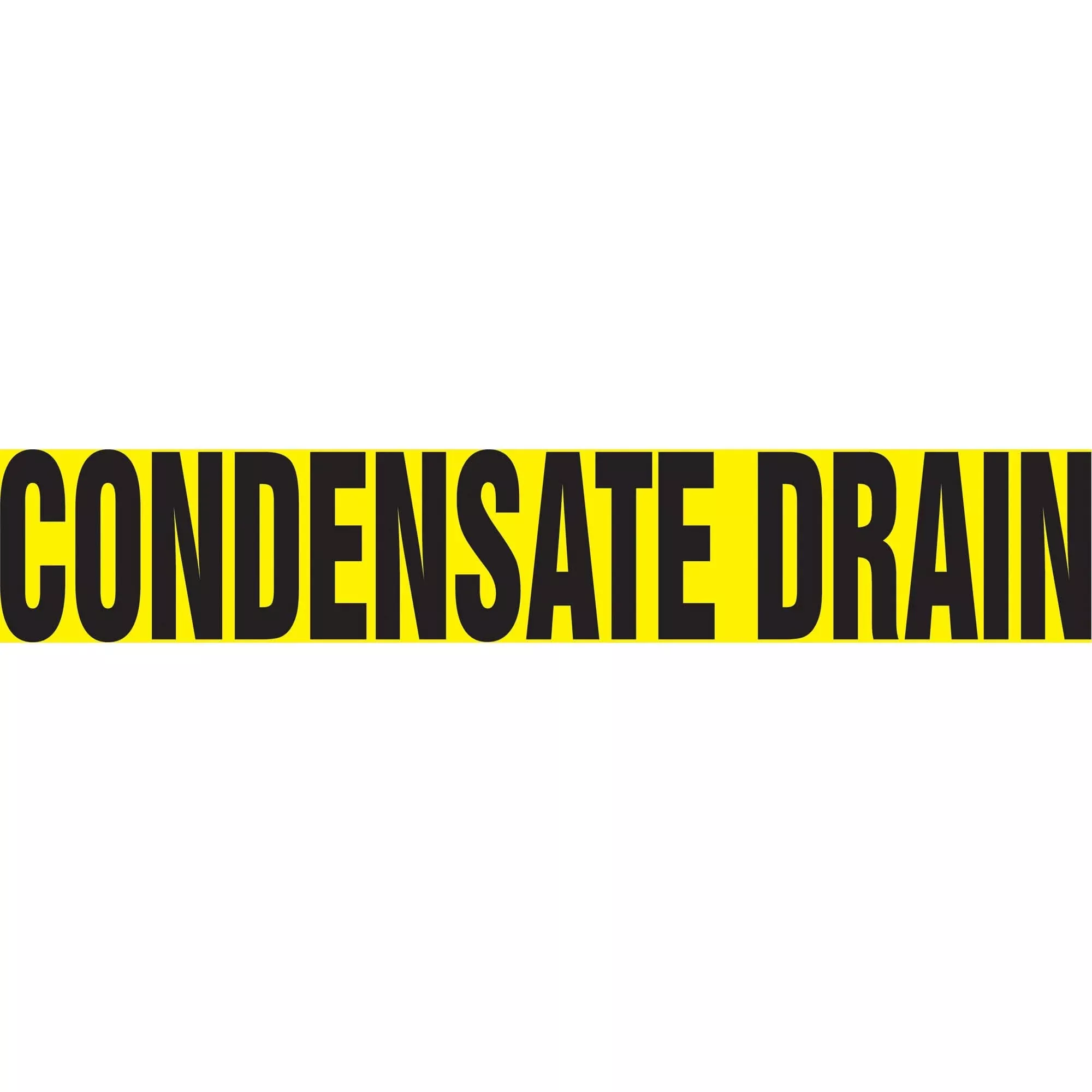 "Condensate Drain" Pipe Marker, Self-Adhesive, 1" H x 8" W, Black on Yellow