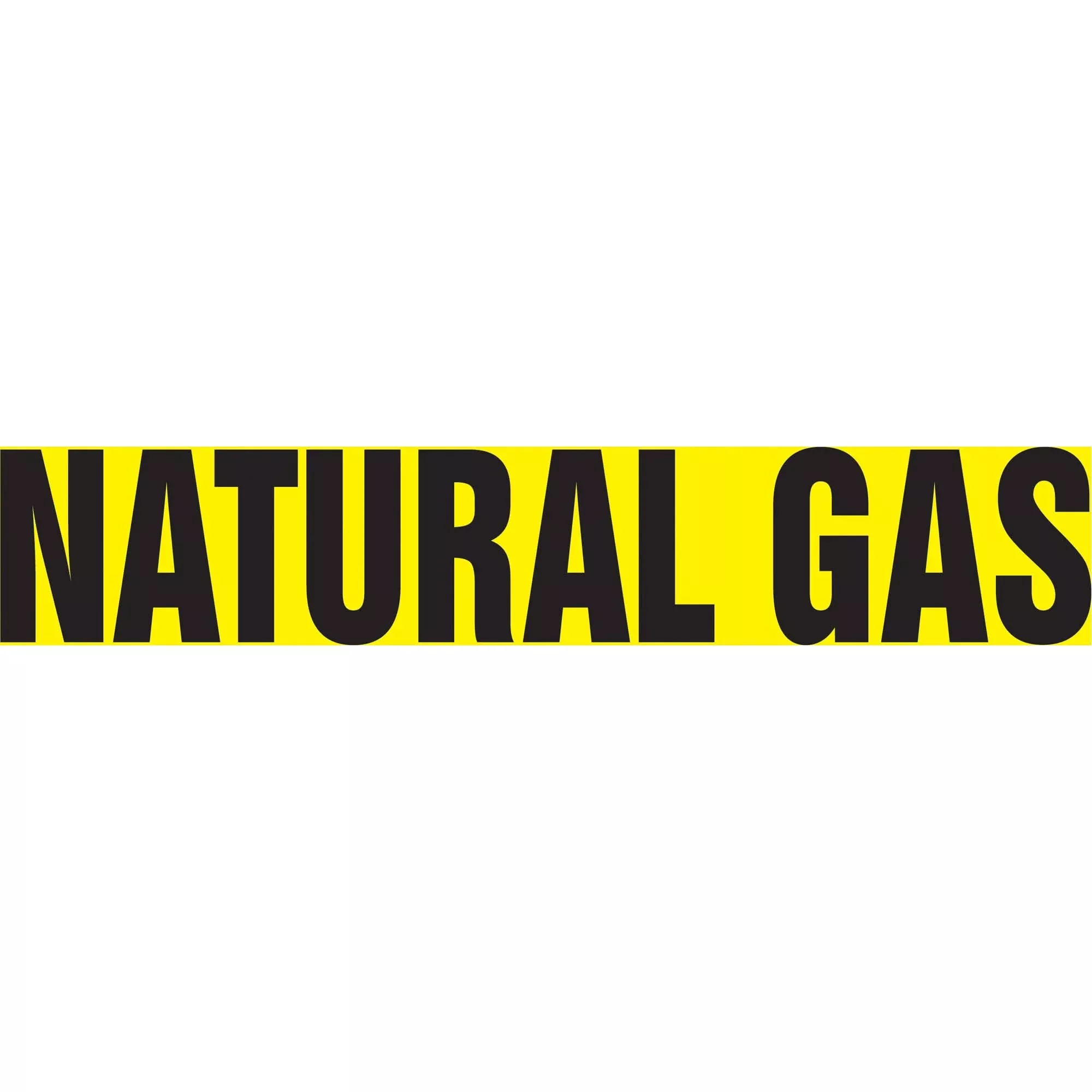"Natural Gas" Pipe Markers, Self-Adhesive, 2-1/2" H x 12" W, Black on Yellow