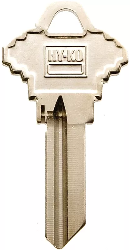 Sc19 Key Blank For Schlage Locks - Single Sided Brass Nickel Finish