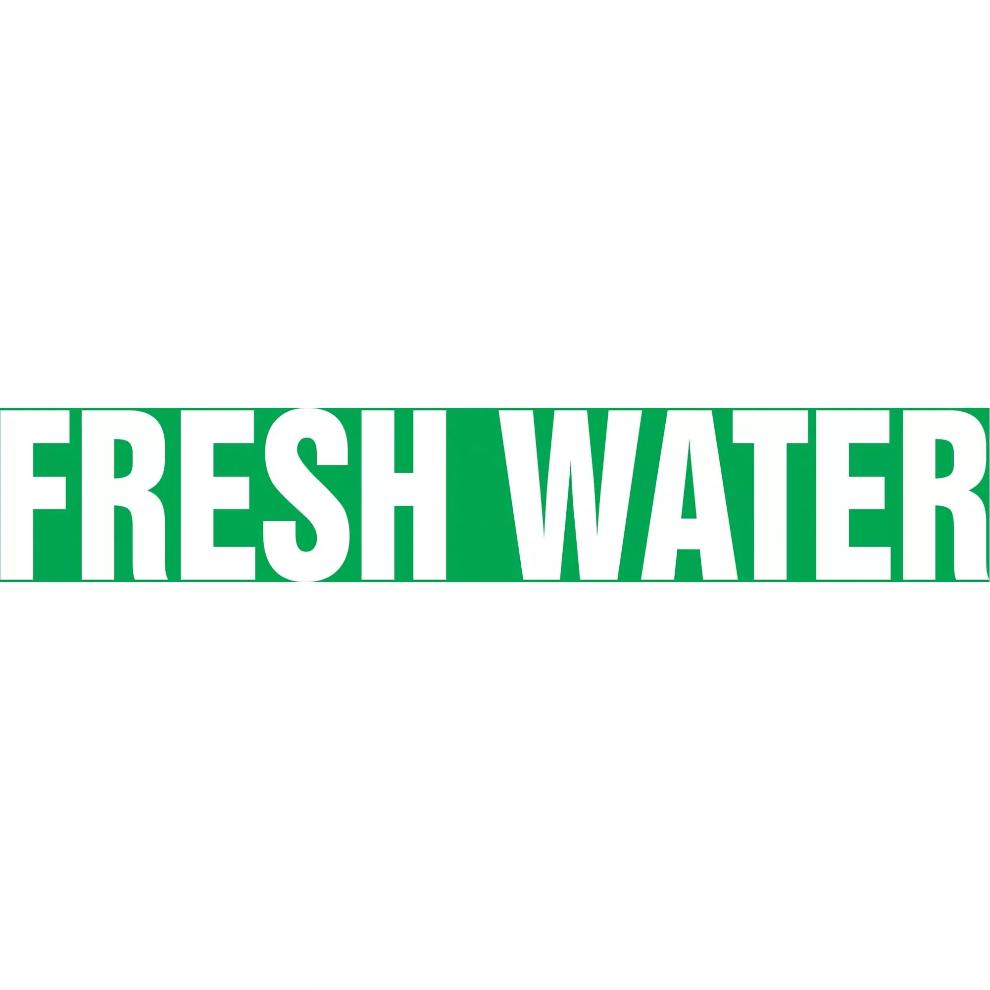 Snap Tite™ "Fresh Water" Pipe Marker, Snap-On, 9" H x 8" W, White on Green