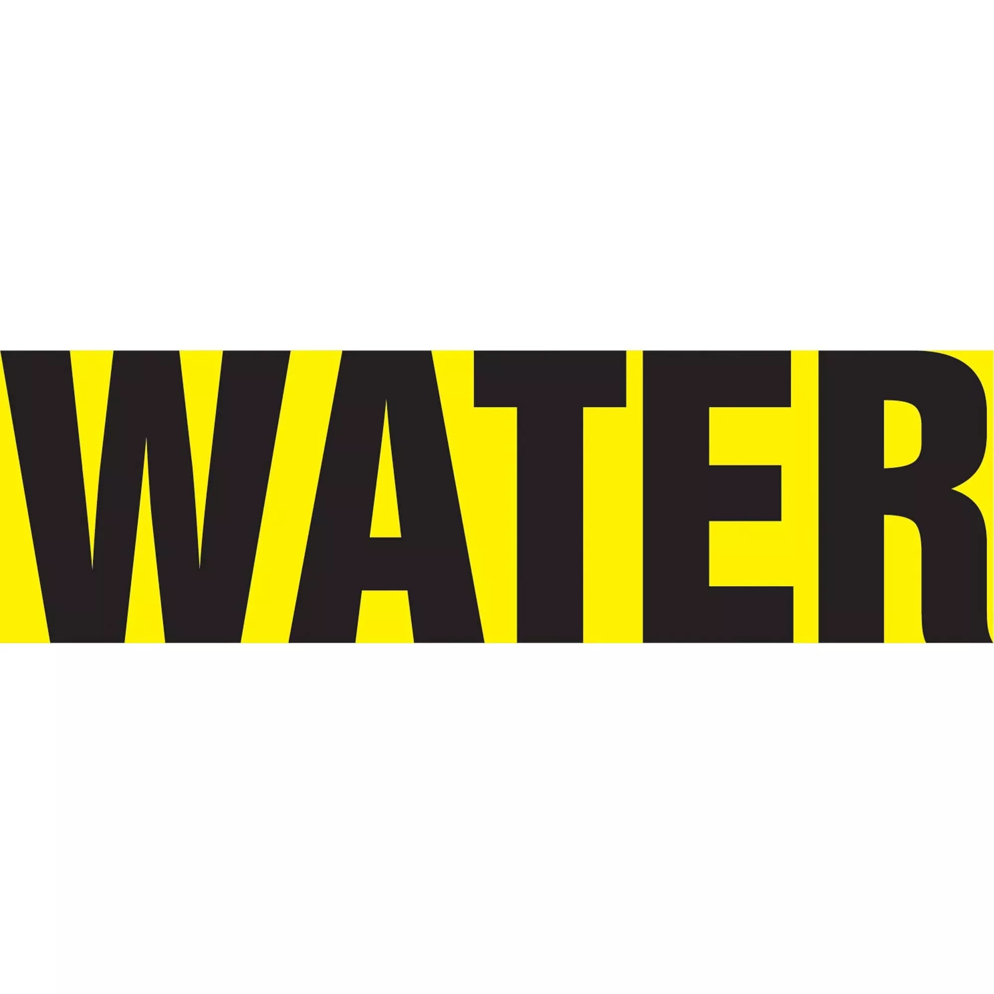 "Water" Pipe Marker, Self-Adhesive, 1-1/2" H x 8" W, Black on Yellow